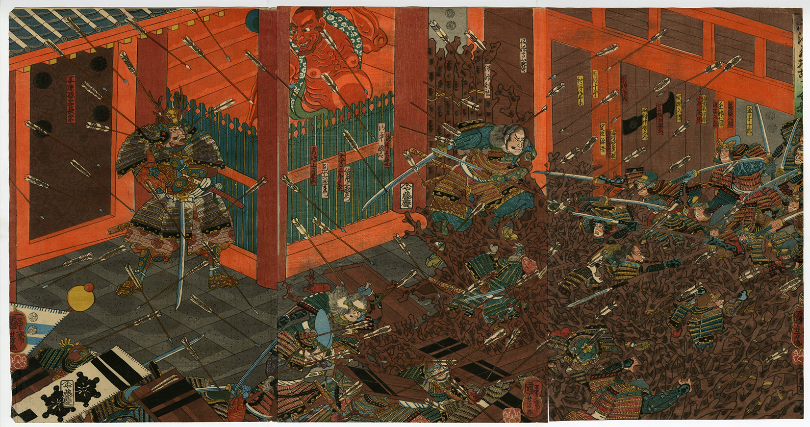 国芳(くによし) - 六波羅坂東寺合戦 - 浮世絵販売 - 浮世絵ぎゃらりい