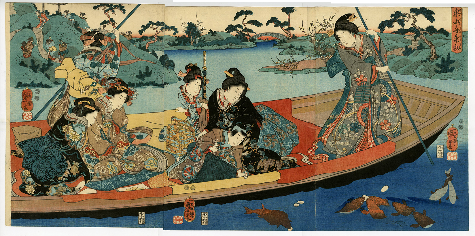 国芳(くによし) - 泉水舟乗初 - 浮世絵販売 - 浮世絵ぎゃらりい秋華洞