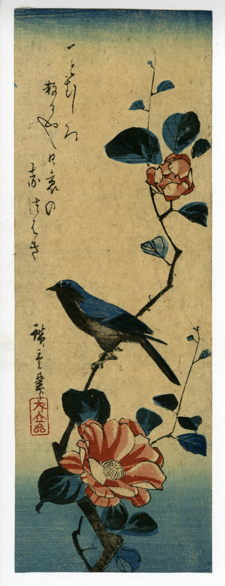 広重花鳥短冊12巻 - 版画