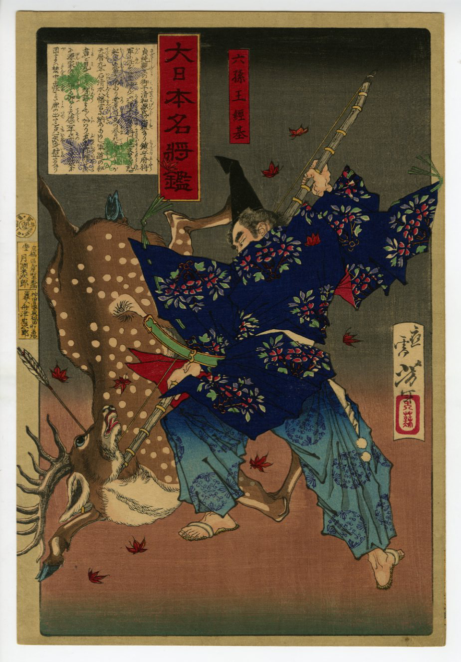 芳年(よしとし) - 大日本名将鑑 六孫王経基 - 浮世絵販売