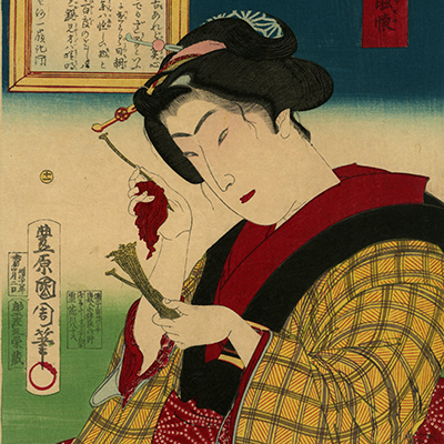 不詳/作者不詳/浮世絵美人画/舟遊図/布袋屋掛軸HH-614 TOP － 浮世絵ぎゃらりい秋華洞