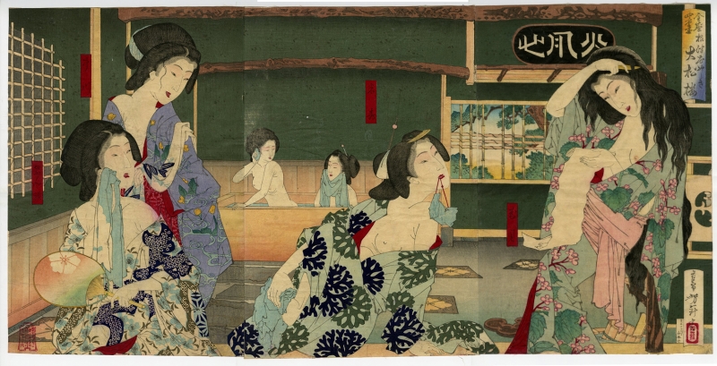 芳年(よしとし) - 全盛四季夏 根津花やしき 大松楼 - 浮世絵販売