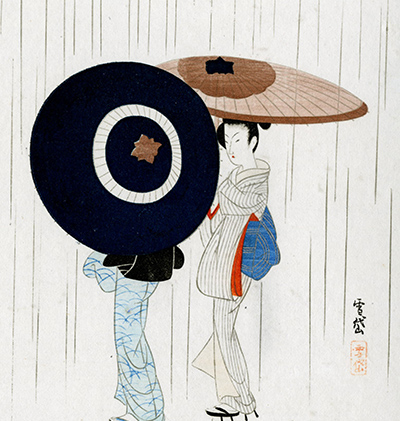 中原淳一、【娘十二ヶ月―七月・七夕　昭和15年】、希少な画集より、新品高級額装付 中原淳一() - 娘十二ヶ月 七月 七夕 - 新版画販売 - 浮世絵ぎゃらりい