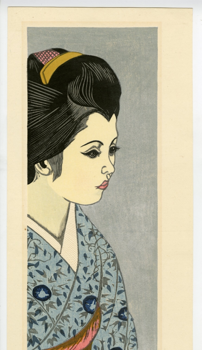 関野準一郎(せきのじゅんいちろう) - 舞妓十二ヵ月 八月 朝顔 - 新版画