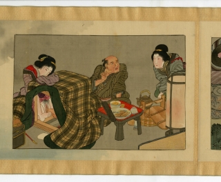 春画。浮世絵風巻物 春画。浮世絵風巻物
